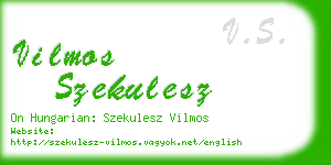 vilmos szekulesz business card